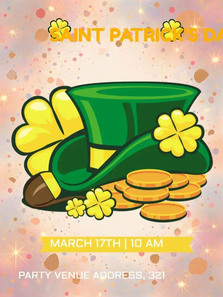 Invitation Saint Patrick's Day Friends – Commemorative Dates theme vibrant green, Irish elements, festive style, modern design, beer graphics, traditional inspiration
