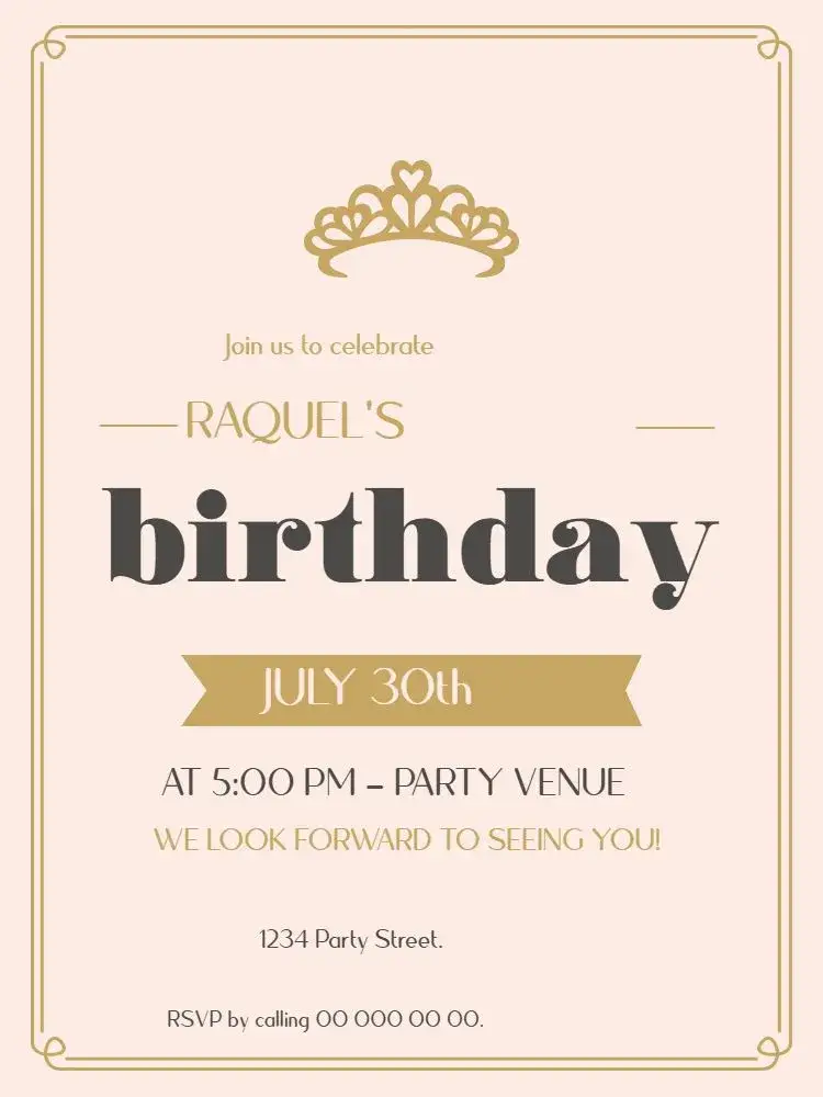 Pink Royalty invitation