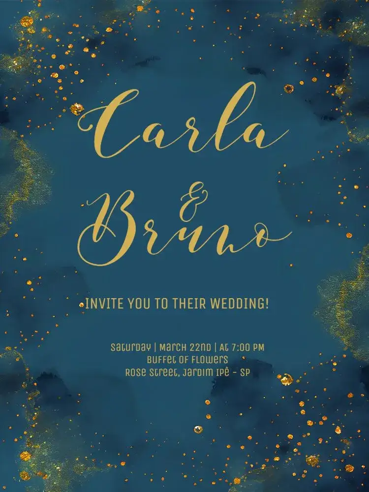 Invitation Watercolor Marble Wedding – Wedding theme minimalist, watercolor, golden, elegant, modern