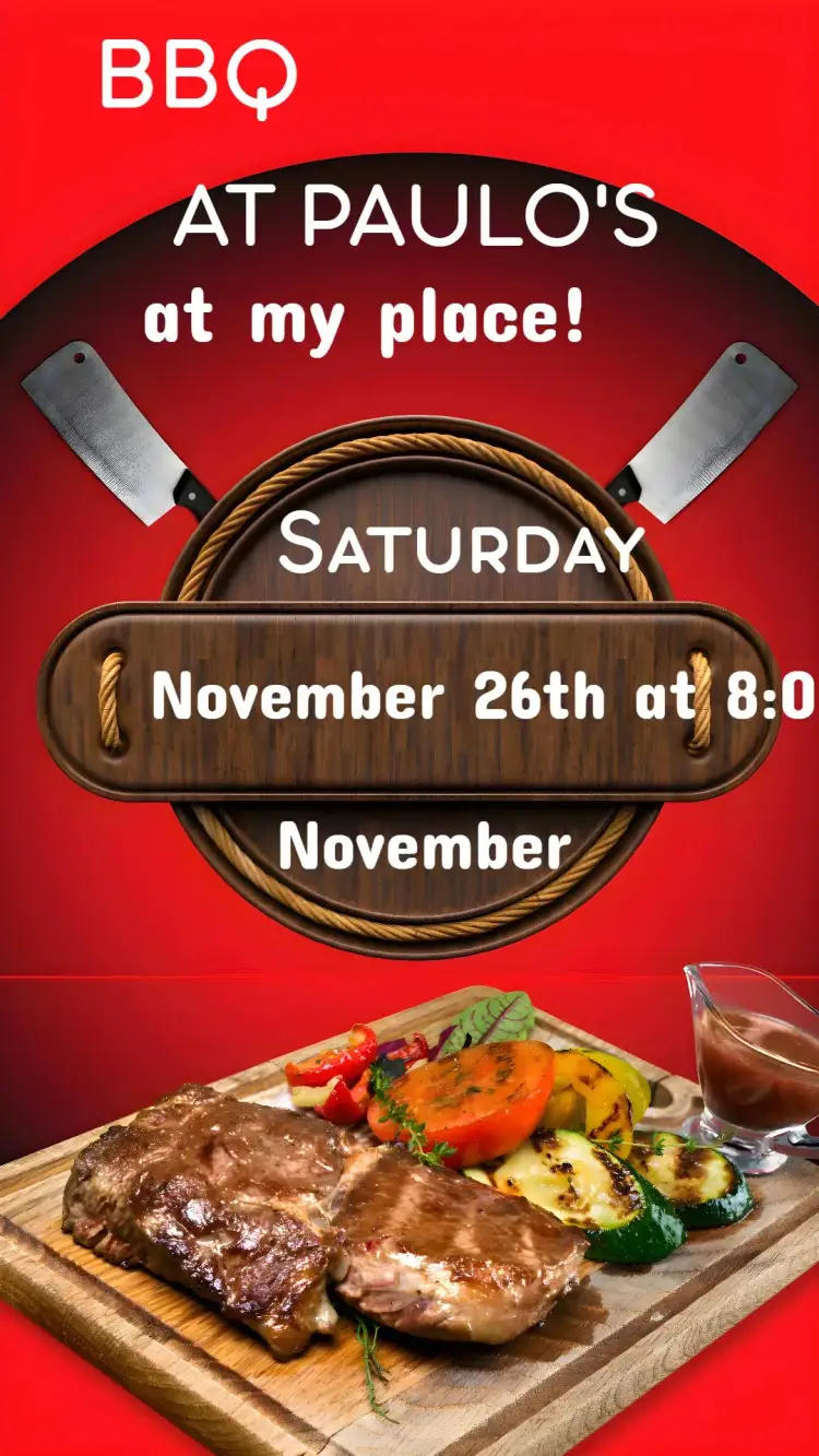 Invitation Barbecue – Birthday theme colorful, casual, modern, rustic style, cheerful, vintage