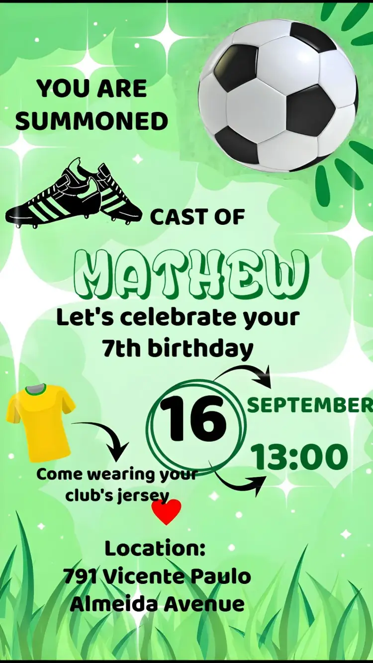 Soccer Goal invitation