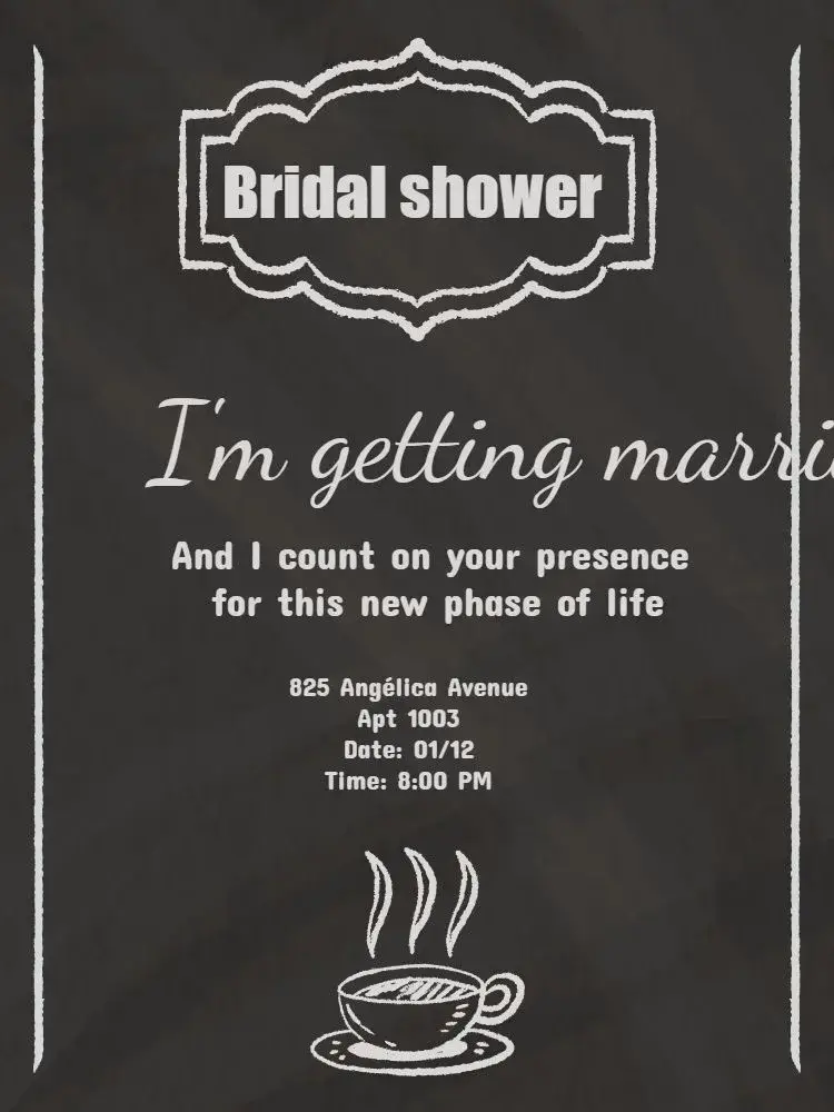 Bridal Shower Chalkboard Whatsapp invitation
