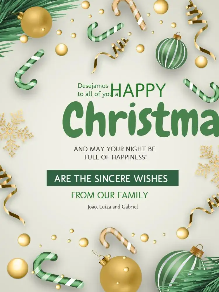 Invitation Christmas Balls Card – Card theme green, festive, colorful, cheerful, fun, classic