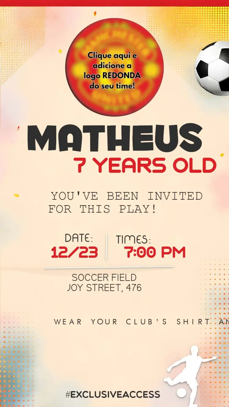 Manchester Soccer invitation