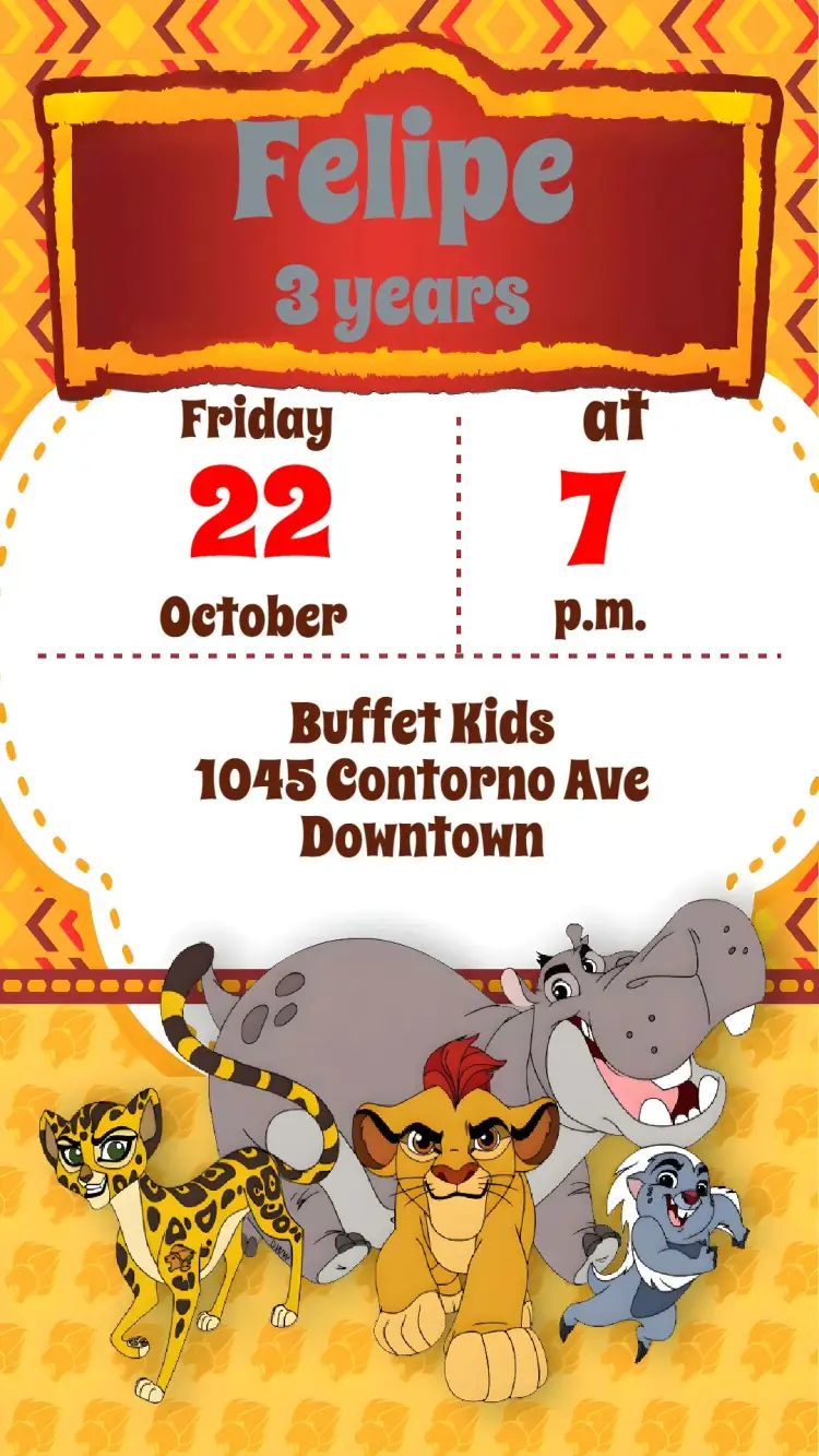The Lion King Guard invitation