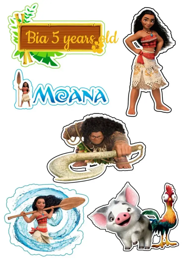 Moana Maui Cake Topper invitation