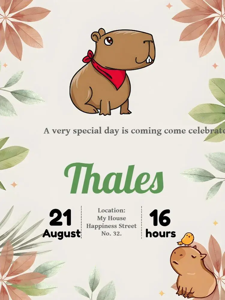 Capivara Boy invitation
