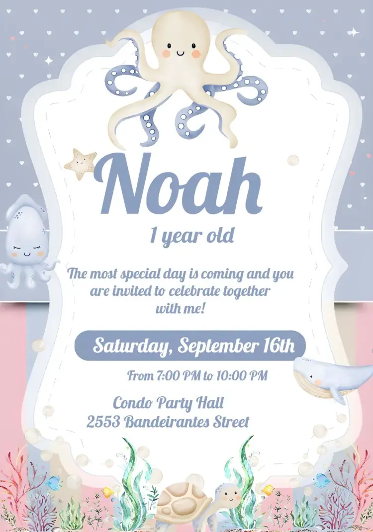 Under the Sea Decoration invitation