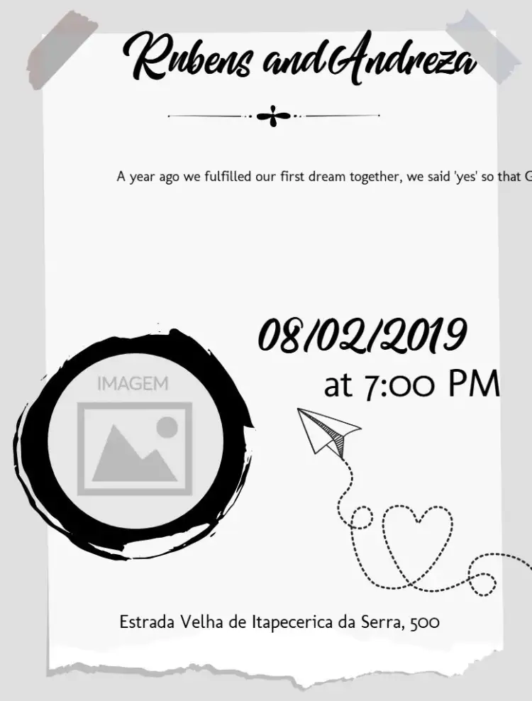 Invitation Paper Anniversary Celebration – Wedding theme delicate, minimalist, gray, romantic, modern