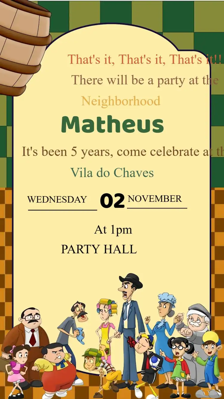 Chaves Birthday Party Invitation