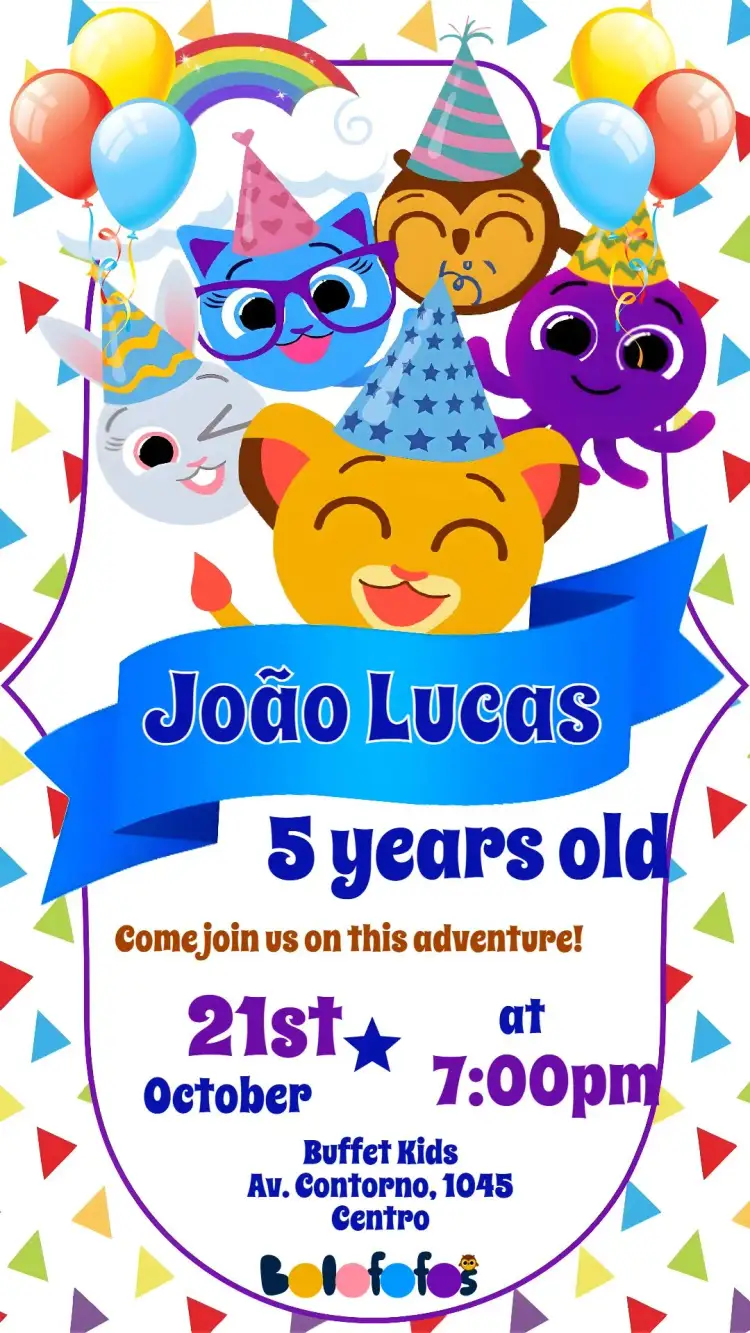 Invitation CuteCakes – Kids' Birthday Party theme colorful, fun, playful, modern, thematic