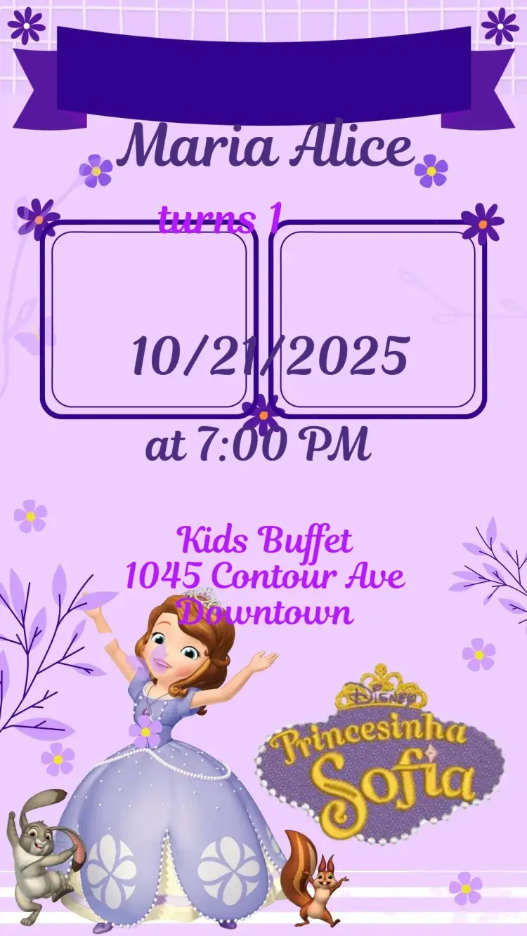 Princess Sofia invitation