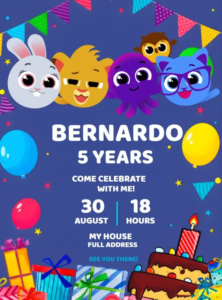 Blue Cutecakes invitation