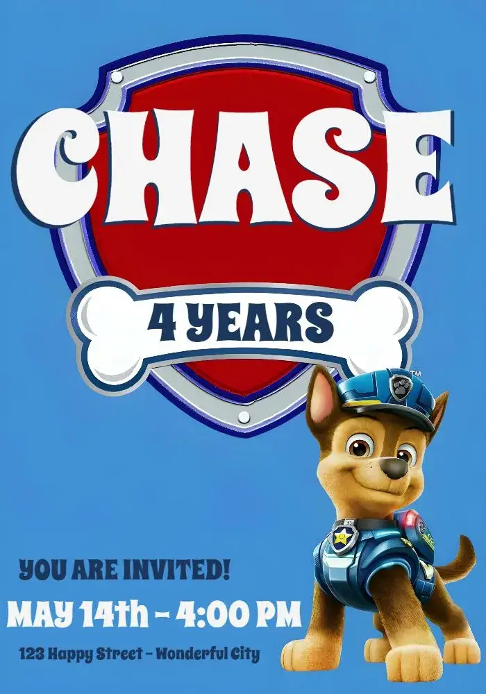 Paw Patrol invitation