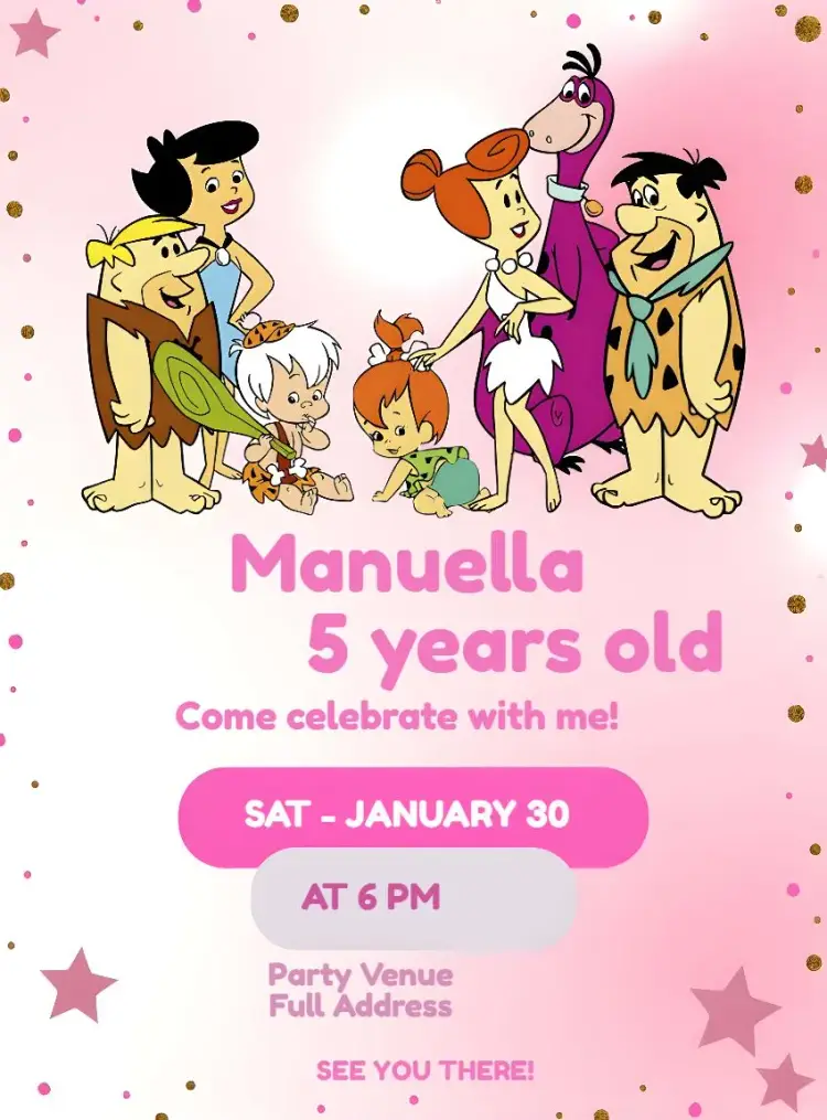 Flintstones Stars Invitation