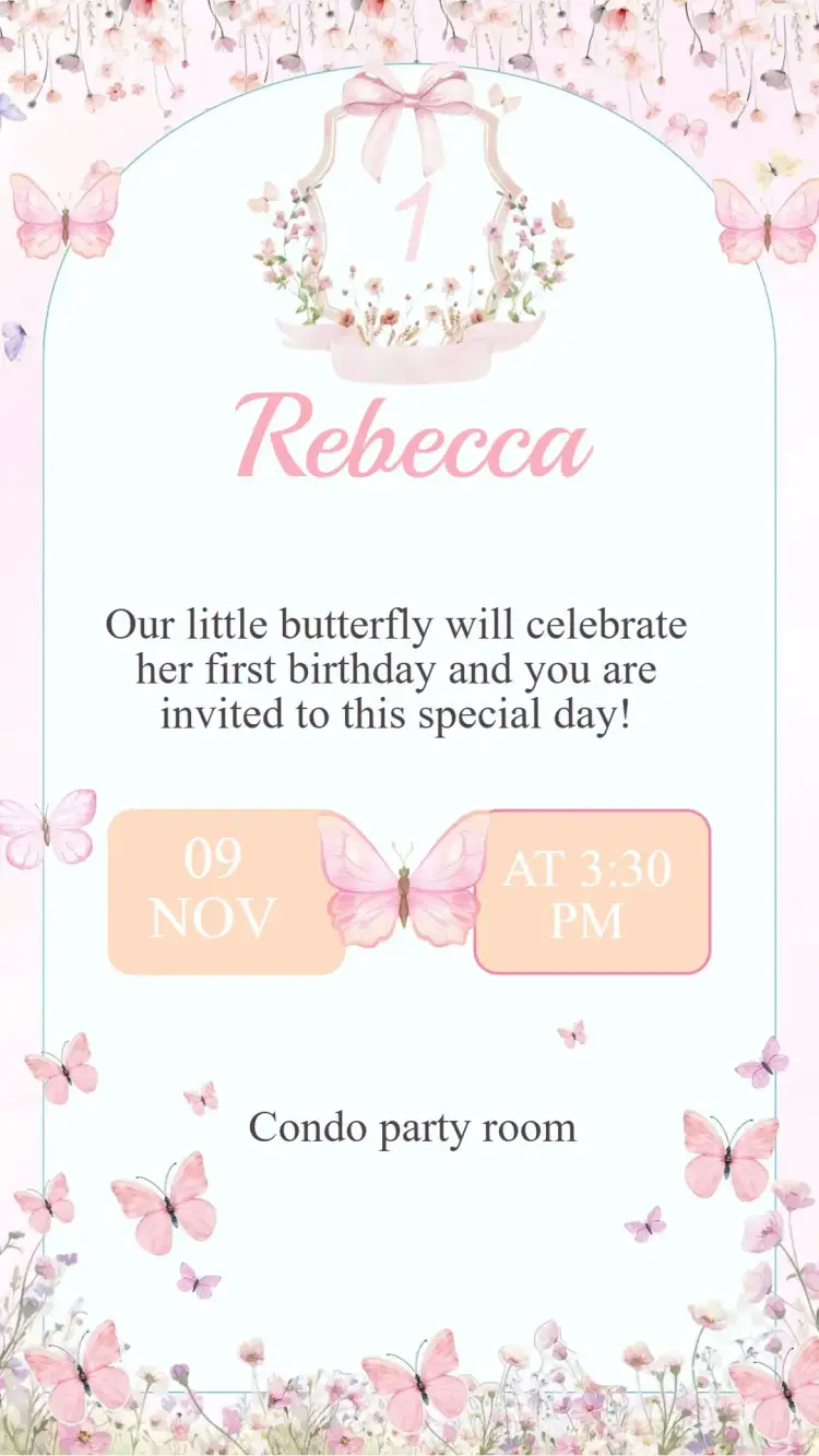 Invitation Butterfly Garden Birthday Invitation – Kids' Birthday Party theme floral, colorful, fun, nature-themed, playful