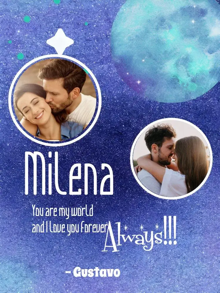 Invitation Valentine's Day Card With Dating Photo – Commemorative Dates theme romantic, modern, minimalist, blue and white, soft green, hearts and galaxy