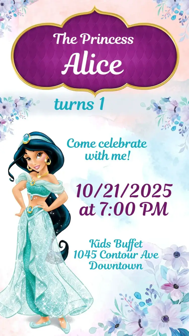 Princess Jasmine invitation