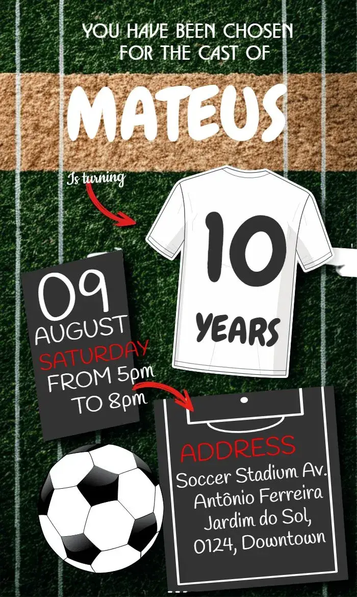 Green Soccer invitation