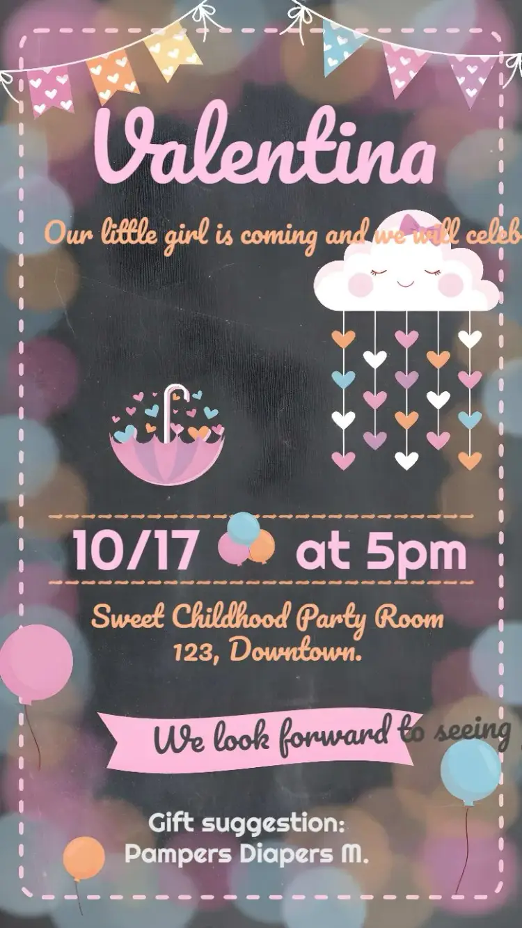 Baby Shower Rain Love Children invitation