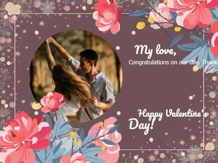 Valentine's Day Card With Pink Photo invitation