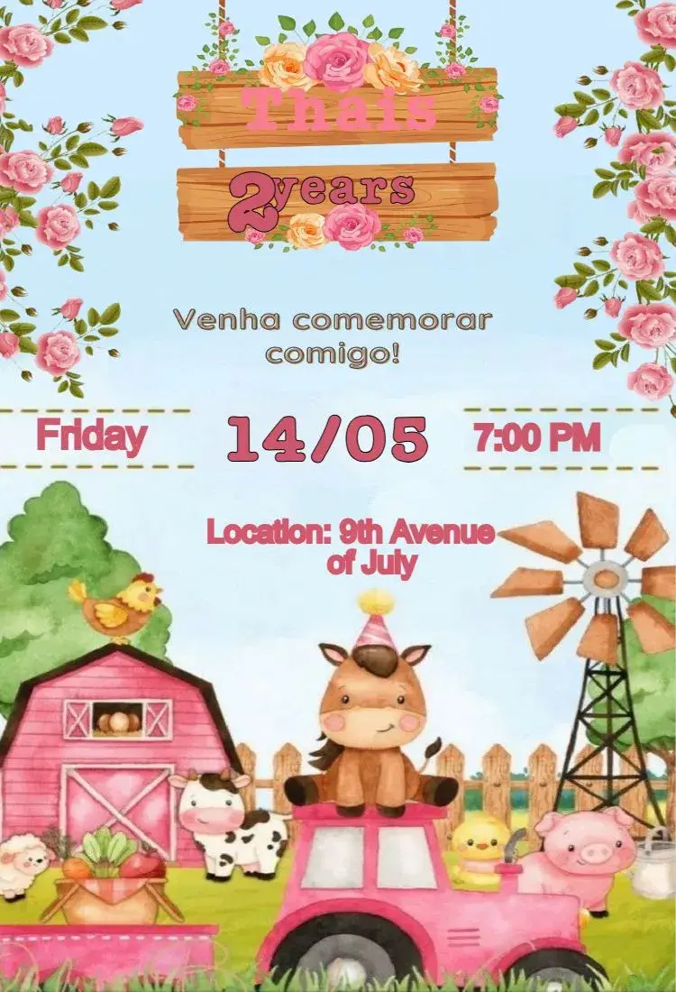 Farm Theme invitation