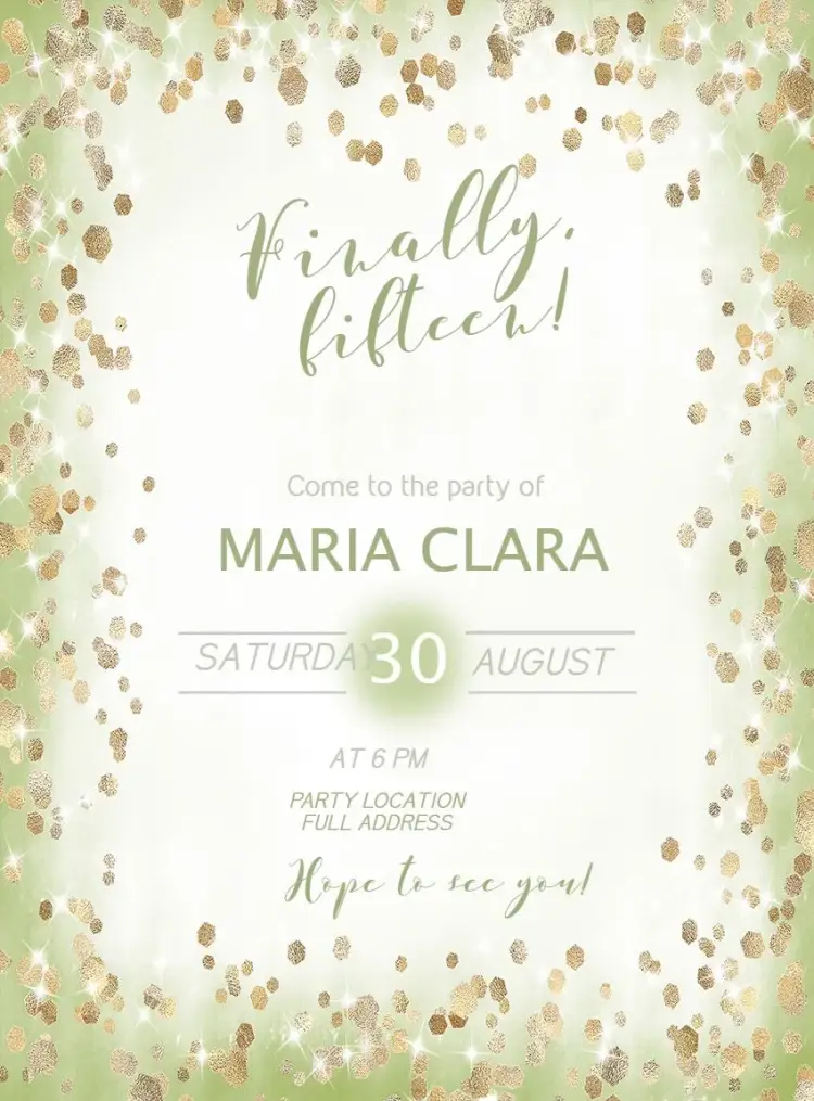 Finally Fifteen Minimalist invitation