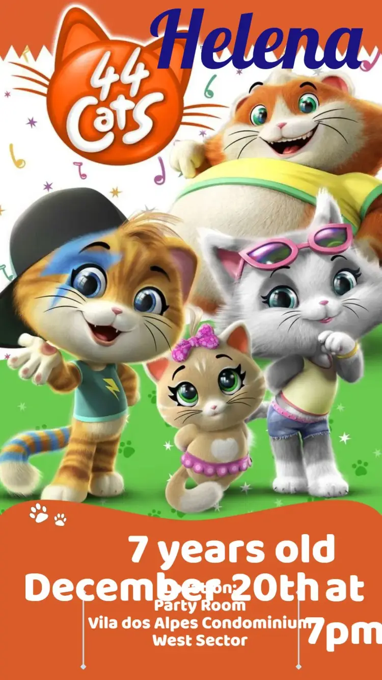 44 Cats invitation