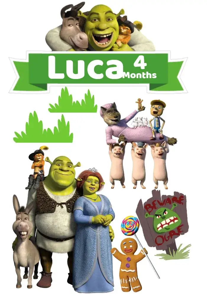 Invitation Shrek Cake Topper – Cake topper theme green, fun, childish, themed, lively