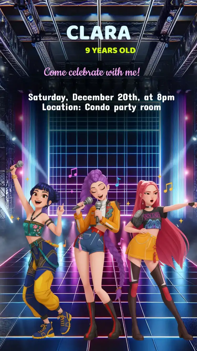 Warrior K-Pop Birthday Invitation