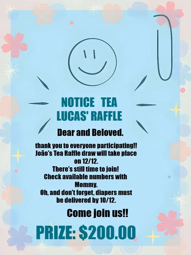 Reminder Blue Raffle Tea Charge