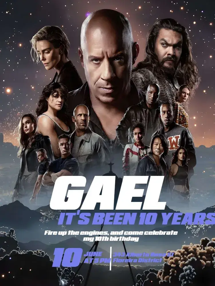 Fast And Furious Black invitation