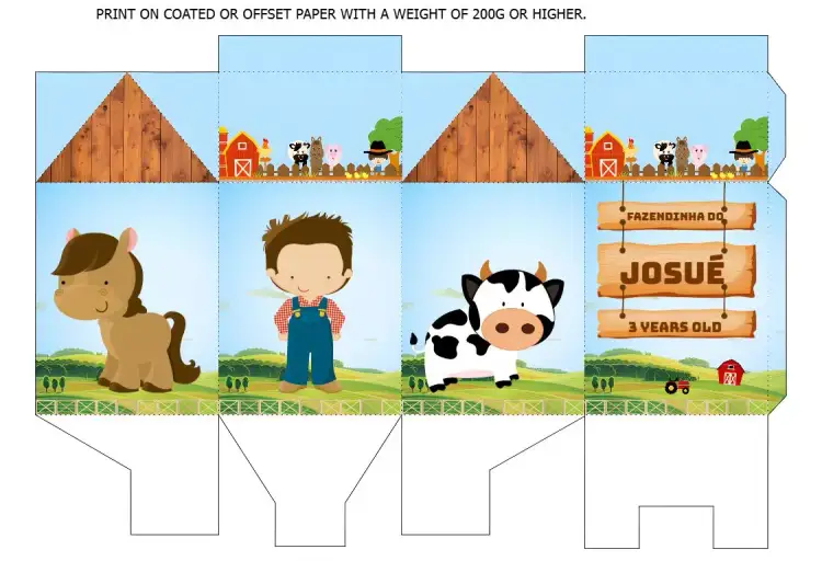Invitation Farm Milk Box Farmer – Most searched for theme rural, colorful, fun, playful, themed, childlike
