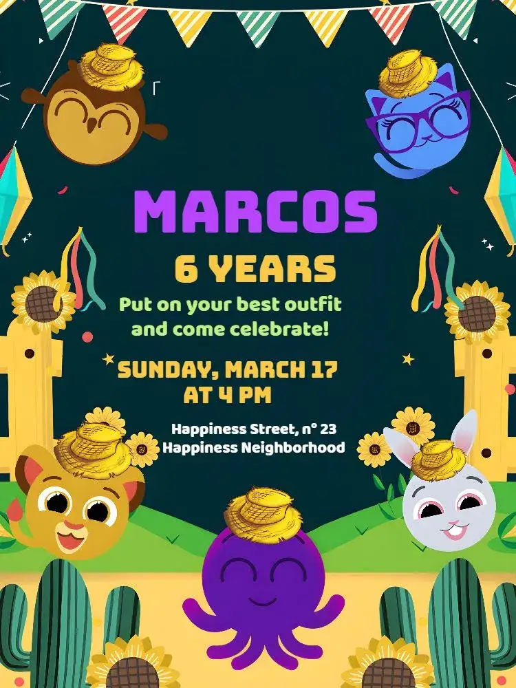 Invitation Bolofofos São João Arraiá – Commemorative Dates theme colorful, June party, vintage, playful, Northeastern, fun