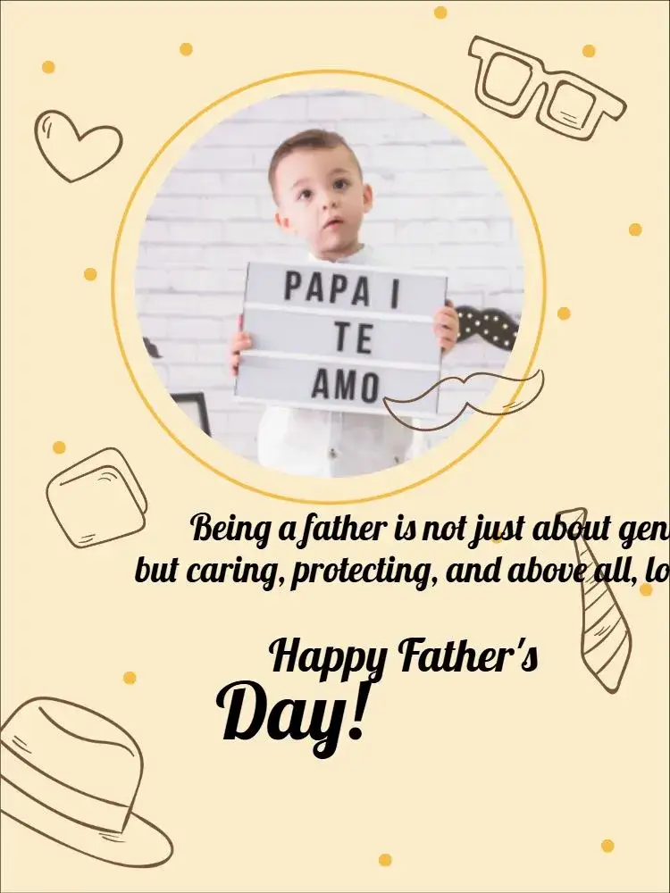Invitation Father's Day Brown Photo Card – Commemorative Dates theme brown, elegant, fun, modern, photos