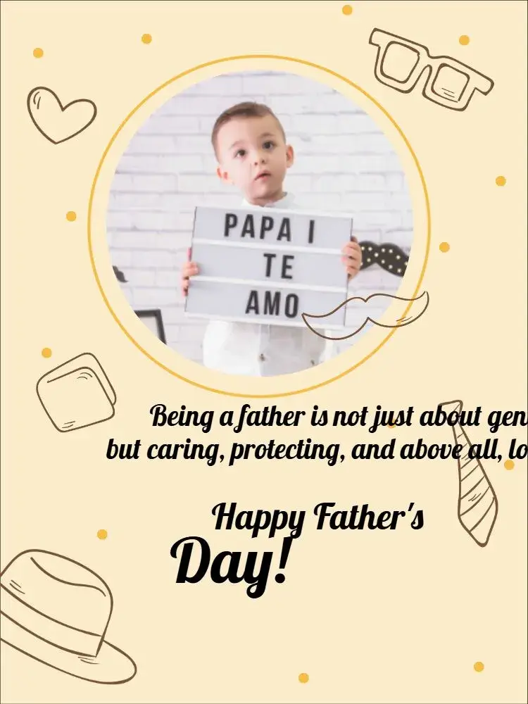 Father's Day Brown Photo Card invitation