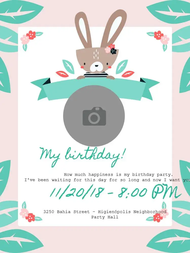 Nature Rabbit invitation