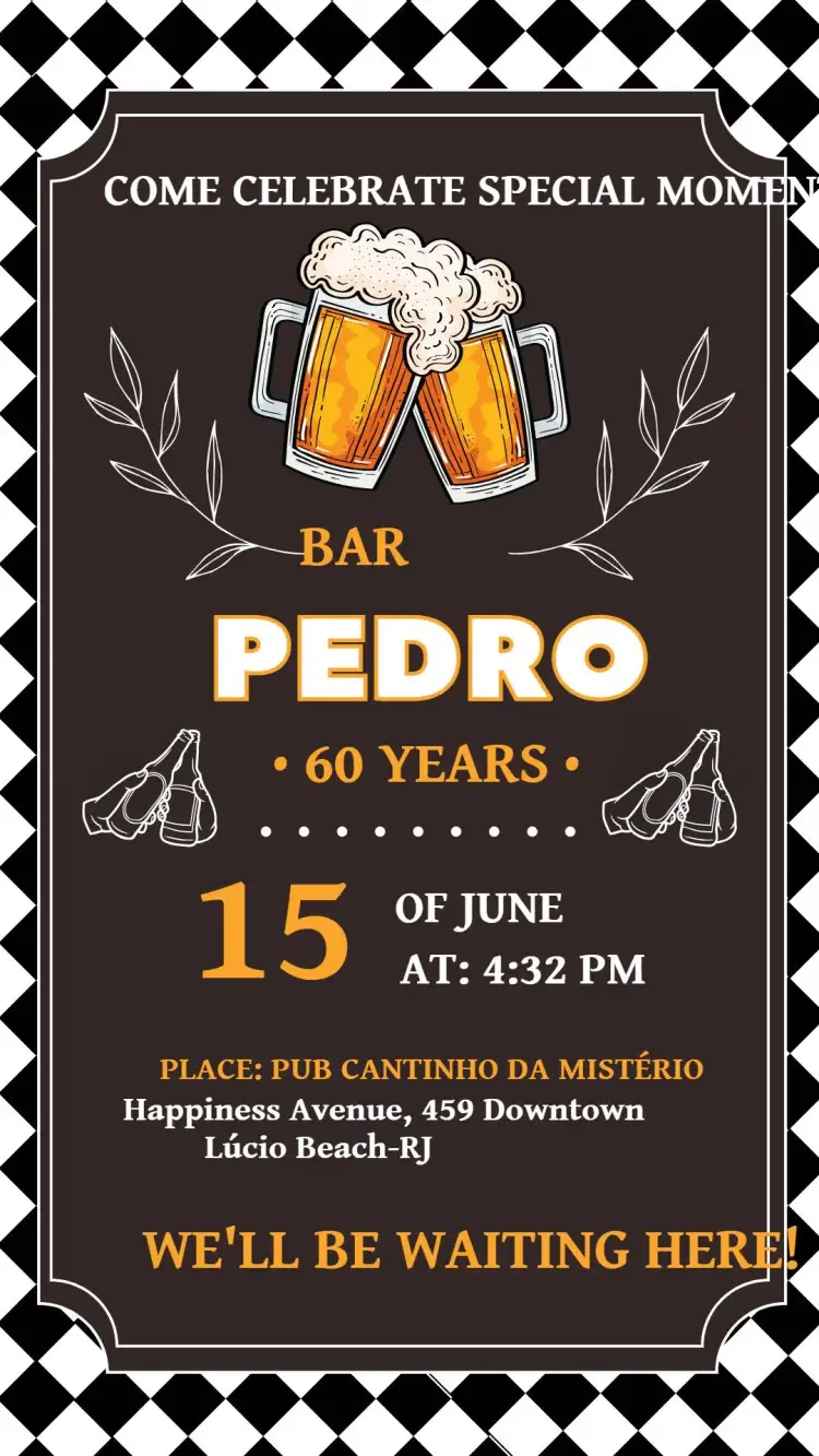 Invitation Chalkboard Bar Party – Birthday theme chalkboard, pub, modern, relaxed, beer, chalkboard style