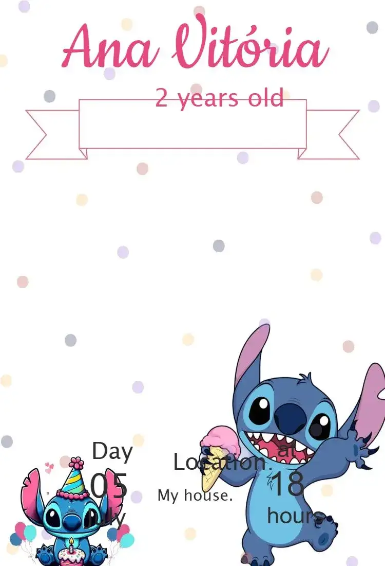 Children's Birthday Invitation Stitch