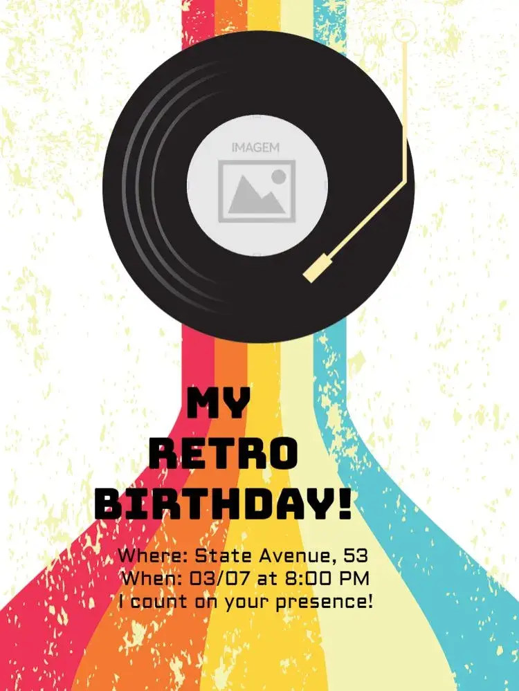 Invite Retro Disco editable and customizable
