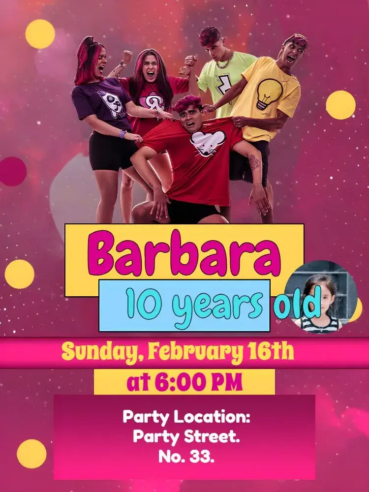 Emilly Vicky With Friends Photo invitation
