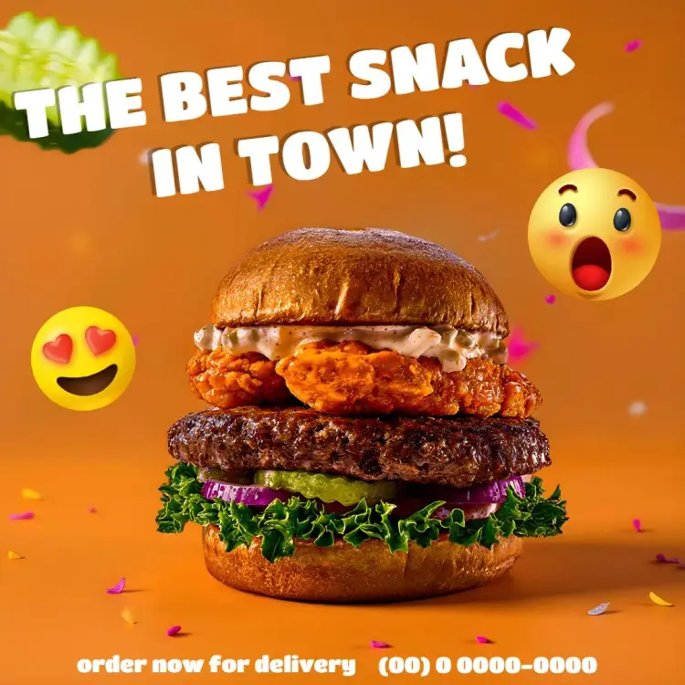 Post For Burger Joint Emojis invitation
