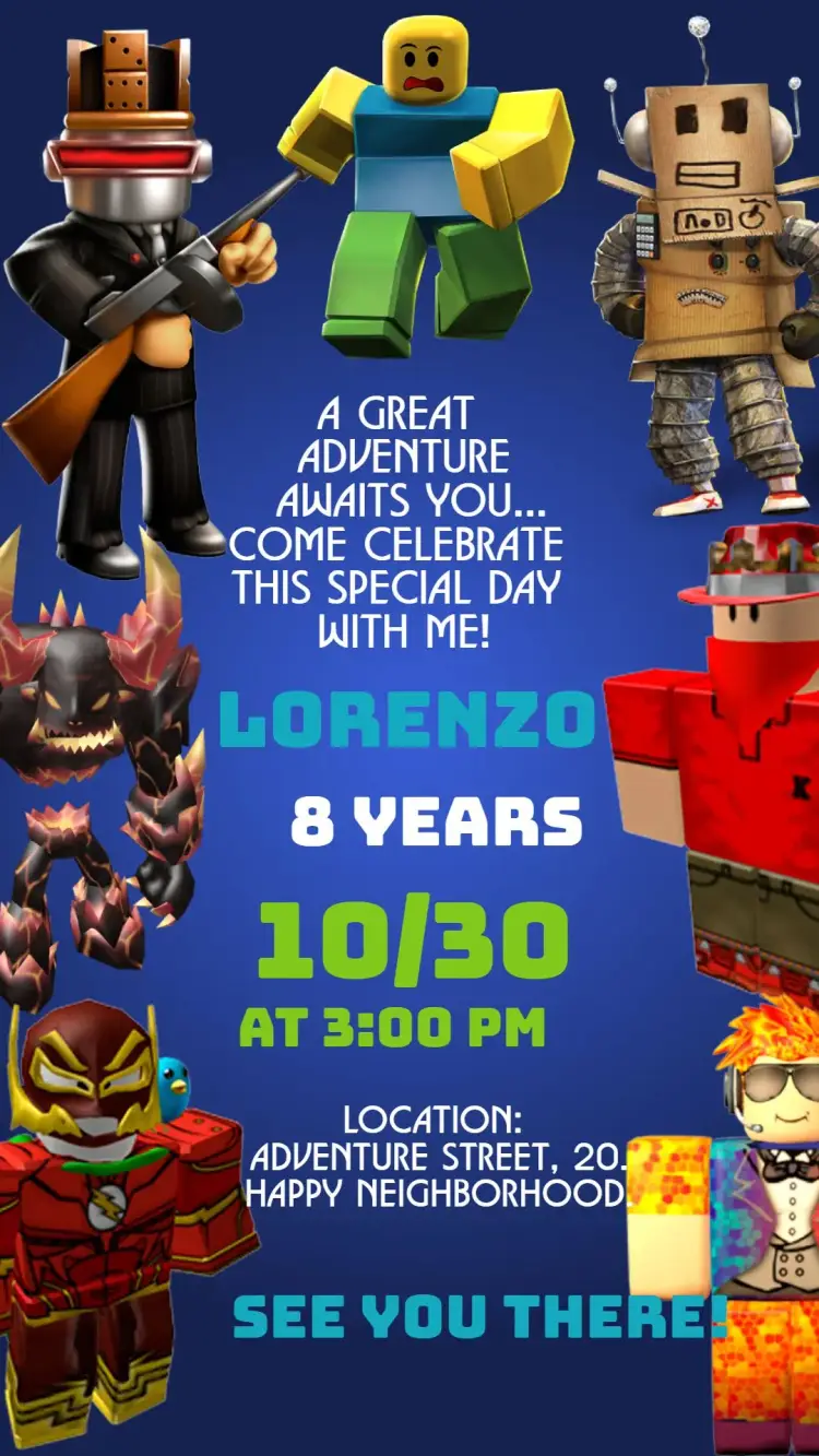Roblox Birthday invitation
