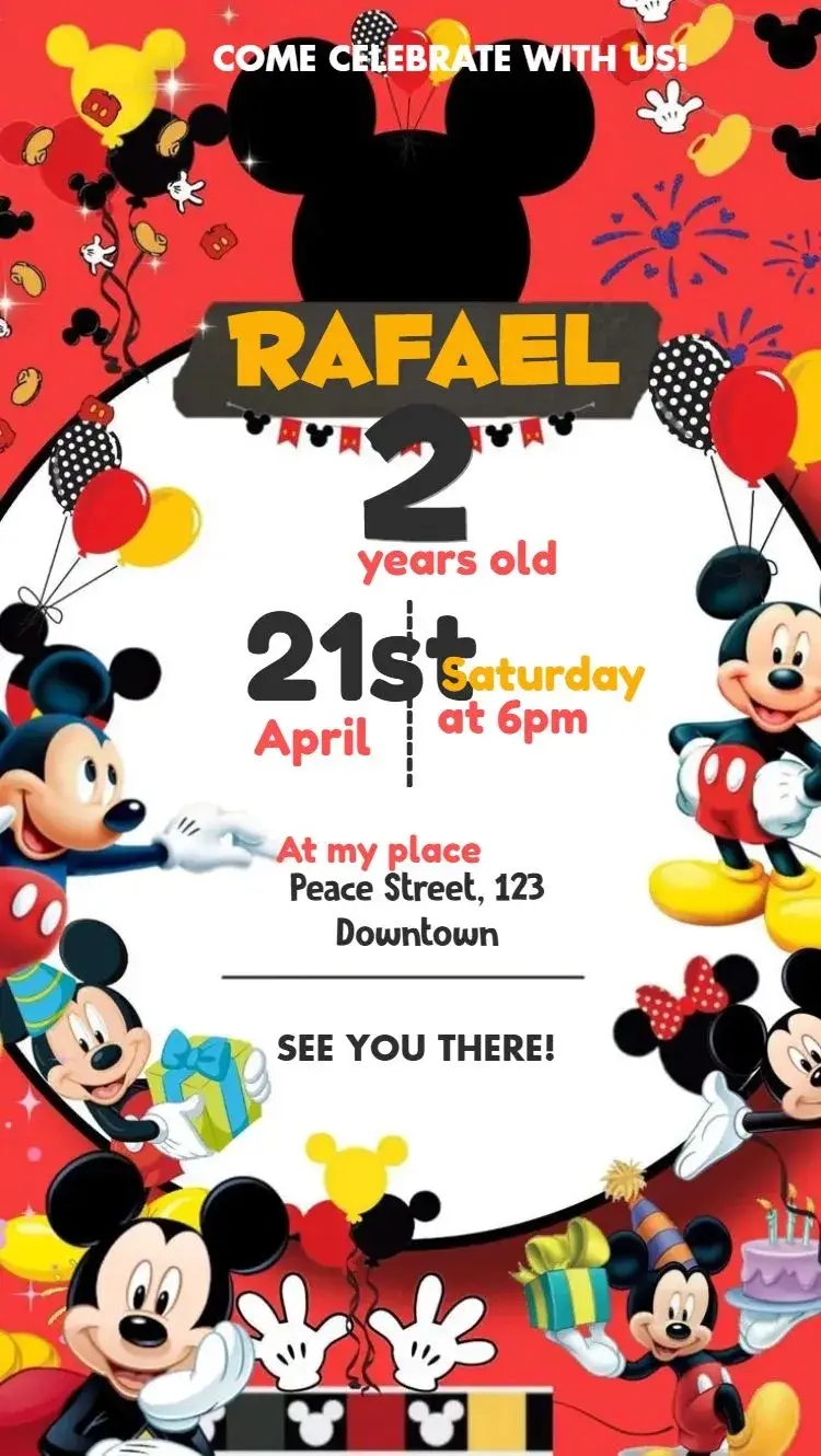 Mickey Mouse invitation