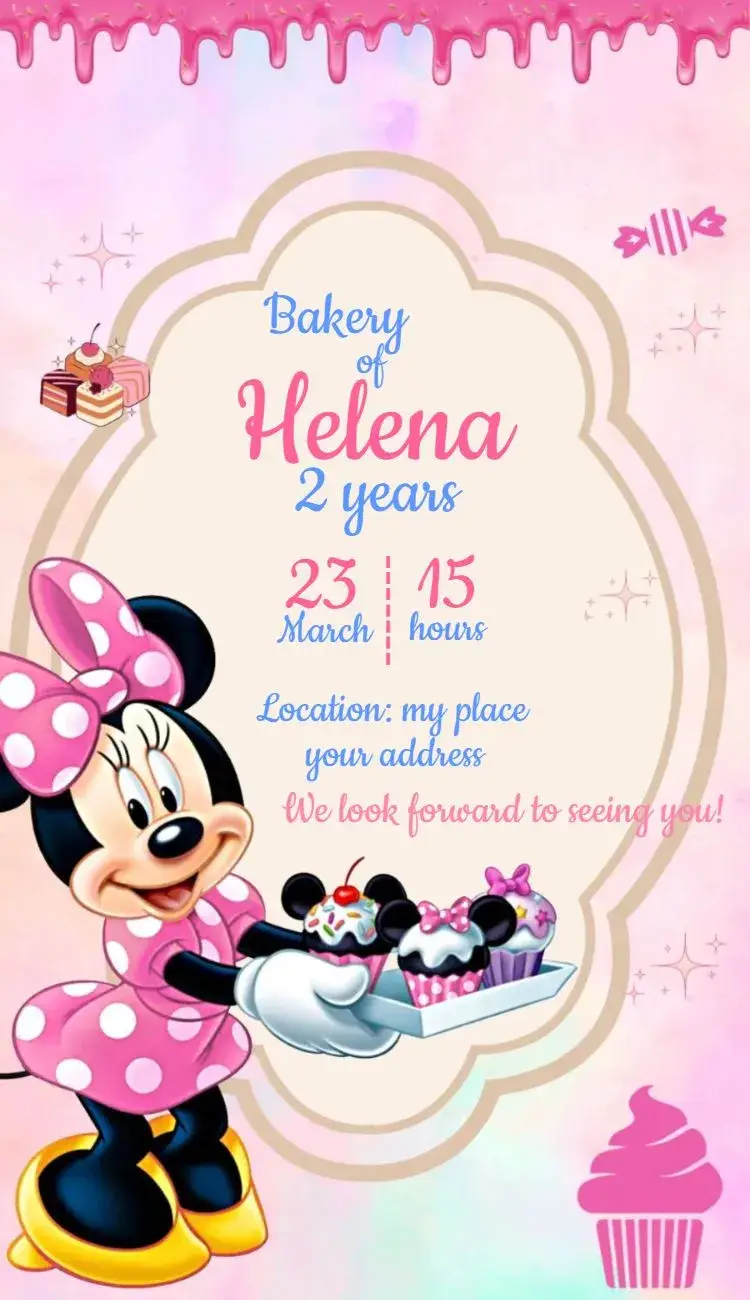 Minnie's Bakery invitation