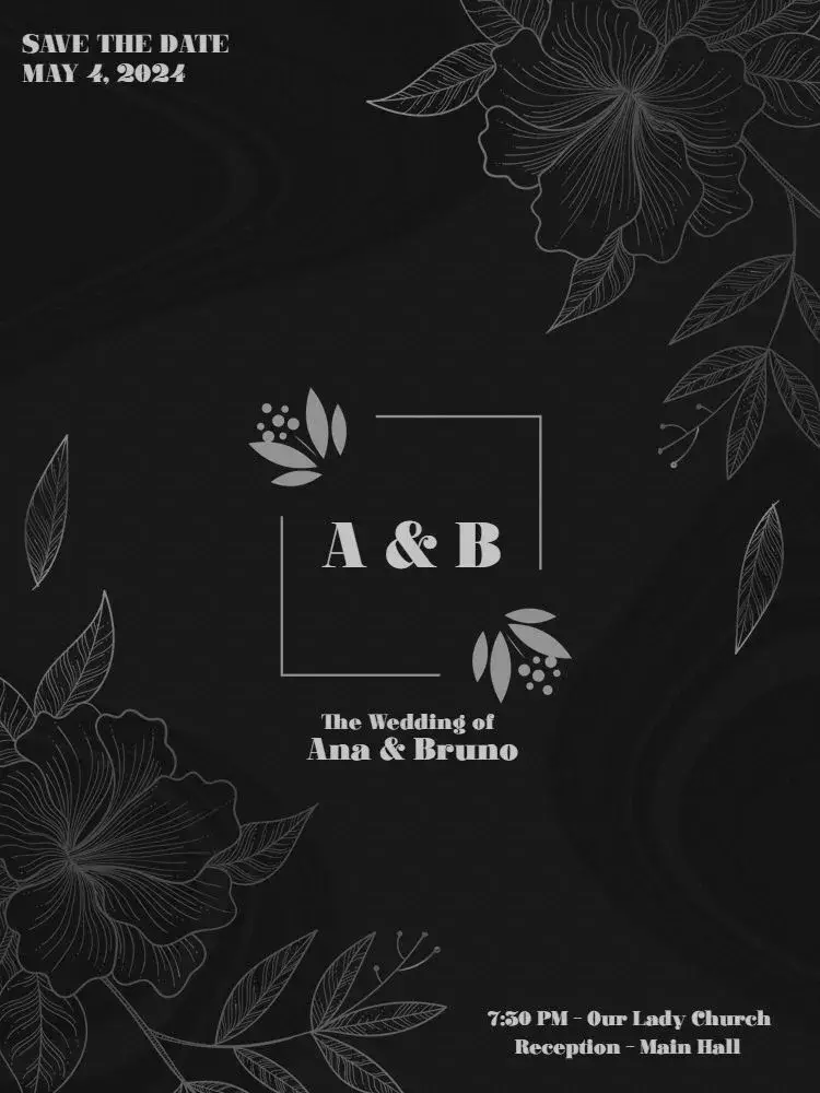 Chic And Elegant Couple Wedding invitation