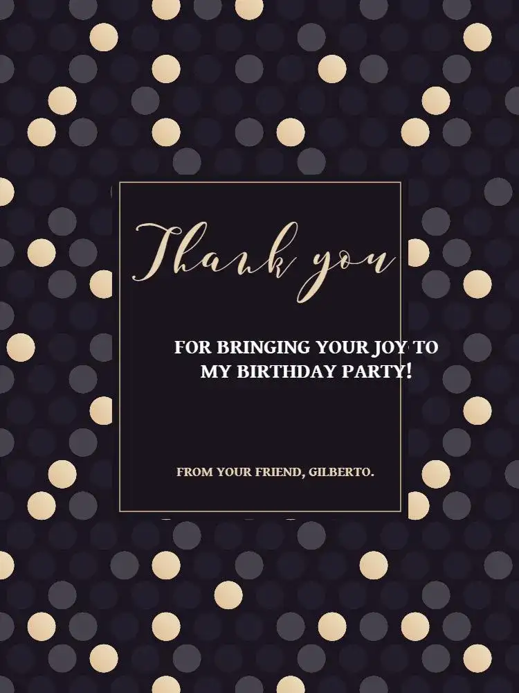 Golden Children's Thank You Card Presence