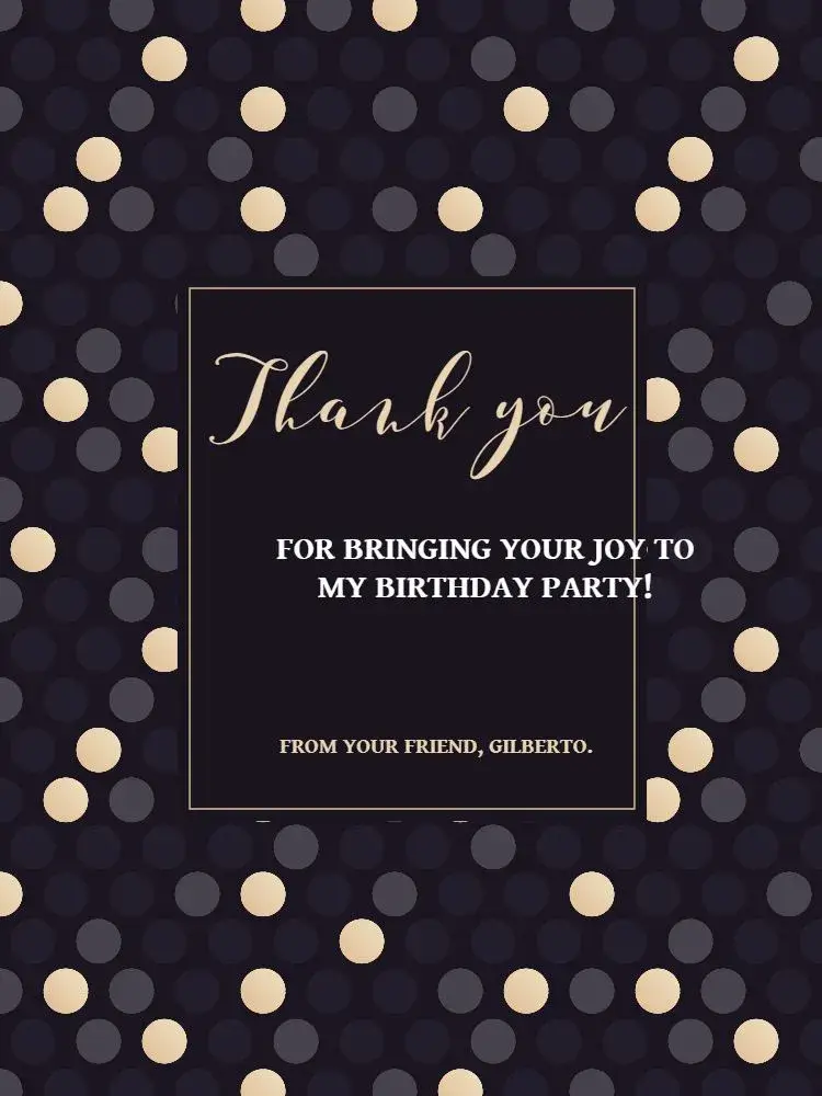 Golden Children's Thank You Card Presence invitation
