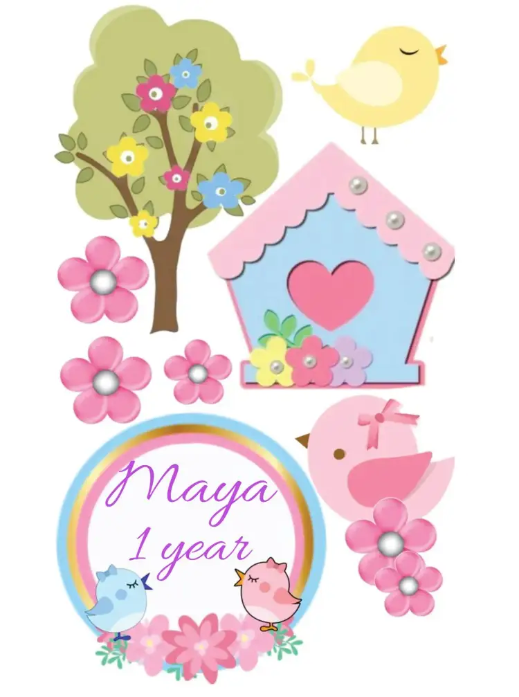Invitation Enchanted Garden – Cake topper theme floral, colorful, playful, fun-filled, natural, childlike