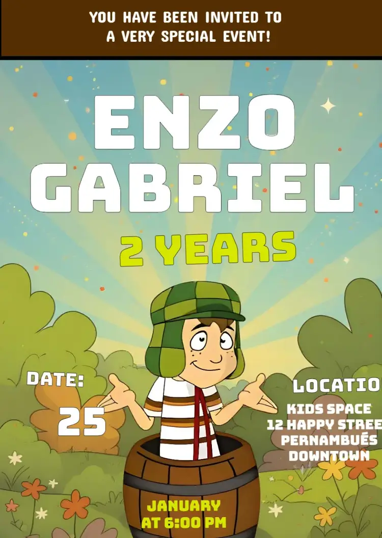 El Chavo's Chaves Party invitation